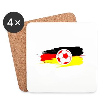 Fußball Soccer - Untersetzer (4er-Set) - Weiß - Vorne