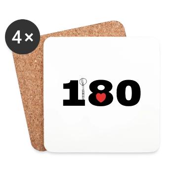 Love Darts 180 - Coasters (set of 4) - white - Front