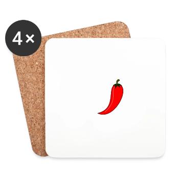 chilli heartbeat - Coasters (set of 4) - white - Front
