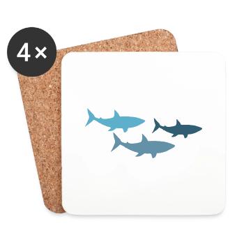 Sharks - Coasters (set of 4) - white - Front