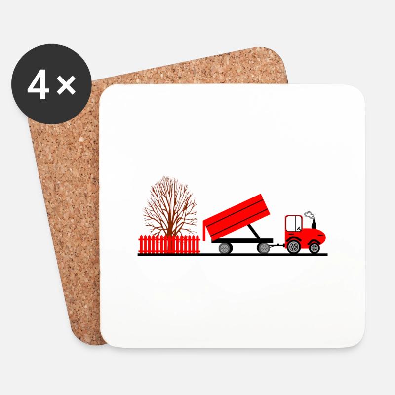 Traktor - Untersetzer (4er-Set) - Weiß