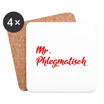 Mr. Phlegmatisch - Untersetzer (4er-Set) - Weiß - Vorne