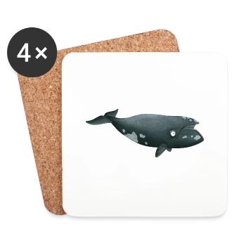 right whale - Coasters (set of 4) - white - Front