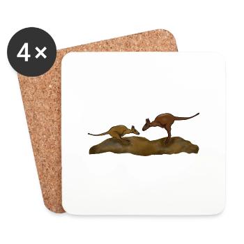 Dieses Känguru Paar lebte in Australien - Untersetzer (4er-Set) - Weiß - Vorne