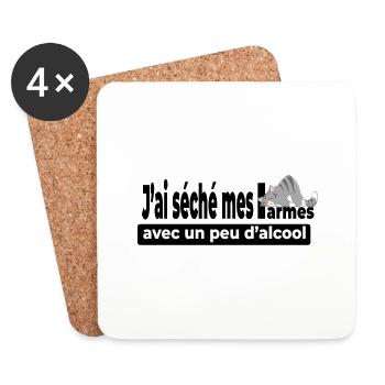 J'ai séché mes larmes avec un peu d'alcool design - Dessous de verre (lot de 4) - blanc - Devant