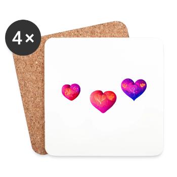 Valentinstag Liebe Verlobung Muttertag Hochzeit - Untersetzer (4er-Set) - Weiß - Vorne