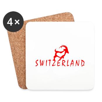 Switzerland Steinbock - Untersetzer (4er-Set) - Weiß - Vorne