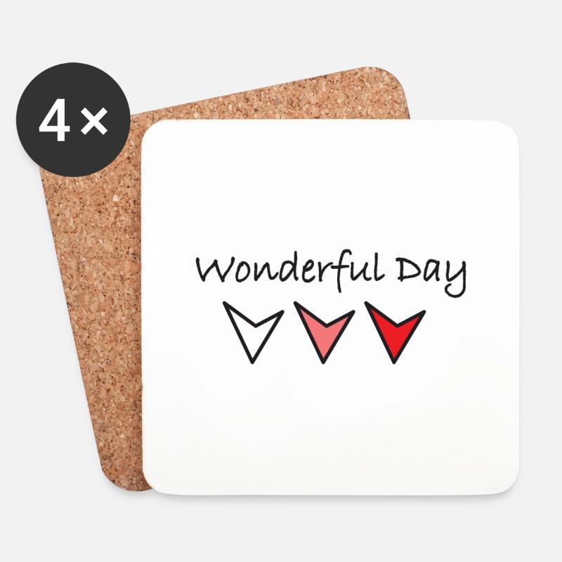 Wonderful day - hab einen wunderbaren Tag - Untersetzer (4er-Set) - Weiß