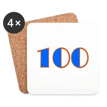 100. 100 YEARS. 100th ANNIVERSARY. BIRTHDAY 100 - Coasters (set of 4) - white - Front