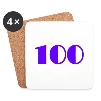 100. 100 YEARS. 100th ANNIVERSARY. ANNIVERSARY - Coasters (set of 4) - white - Front
