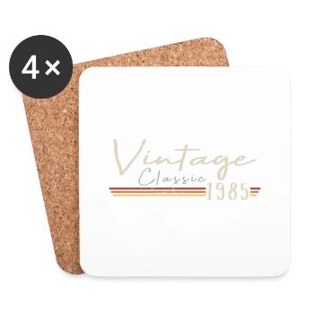Vintage Original since 1985 Geburtstag Retro 1985 - Untersetzer (4er-Set) - Weiß - Vorne