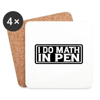 Je fais des maths au stylo 14 - Dessous de verre (lot de 4) - blanc - Devant