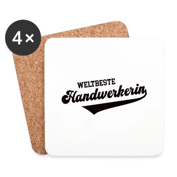 Weltbeste Handwerkerin Beste Handwerk Meisterin - Untersetzer (4er-Set) - Weiß - Vorne