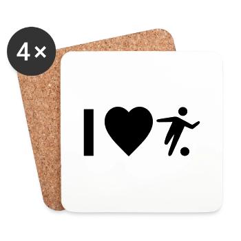 Cool "I Love Football" design for him and her - Coasters (set of 4) - white - Front
