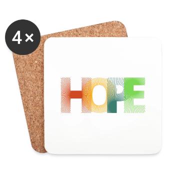 HOPE | HOFFNUNG | Print - Untersetzer (4er-Set) - Weiß - Vorne