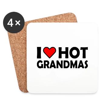 I love hot grannies - Coasters (set of 4) - white - Front