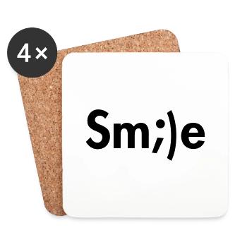 SMILE - Dessous de verre (lot de 4) - blanc - Devant
