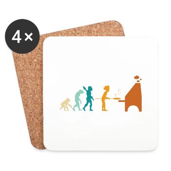 Évolution pizzaiolo faire cuire la pizza four à pz - Dessous de verre (lot de 4) - blanc - Devant