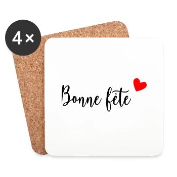 FÊTE DES MÈRES. BONNE FÊTE MAMAN. MAMAN. FÊTE - Dessous de verre (lot de 4) - blanc - Devant