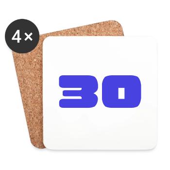 30. 30 YEARS. 30TH ANNIVERSARY. BIRTHDAY 30 YEARS. - Coasters (set of 4) - white - Front