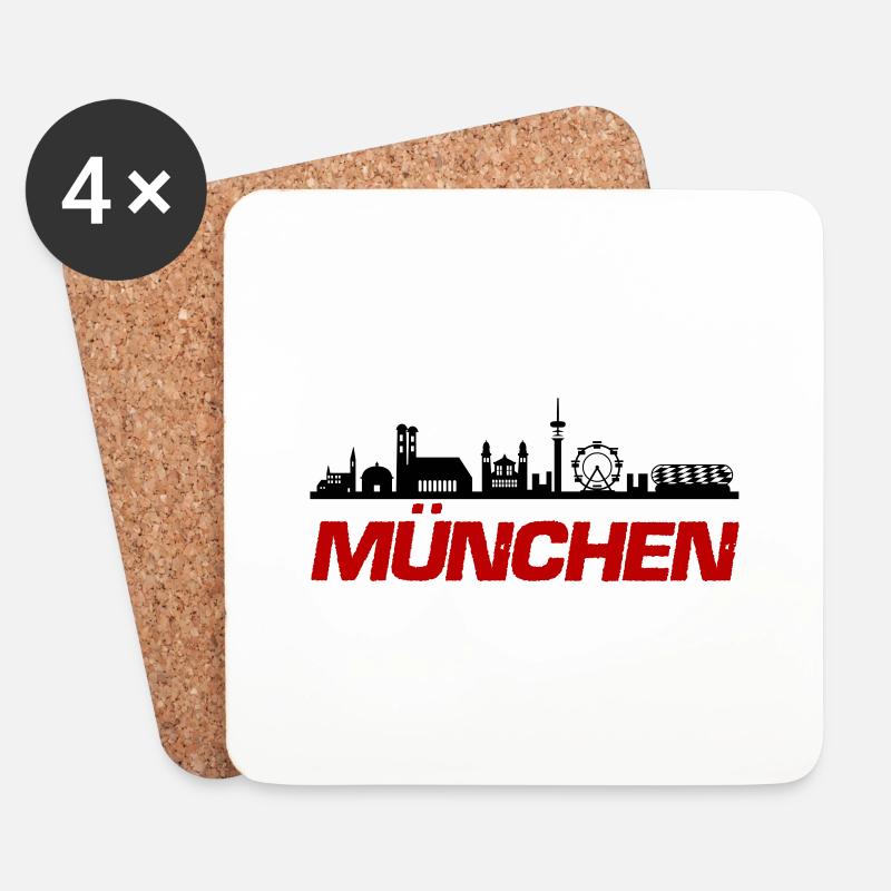 münchen skyline - Untersetzer (4er-Set) - Weiß