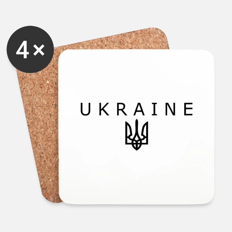 Ukraine - Untersetzer (4er-Set) - Weiß