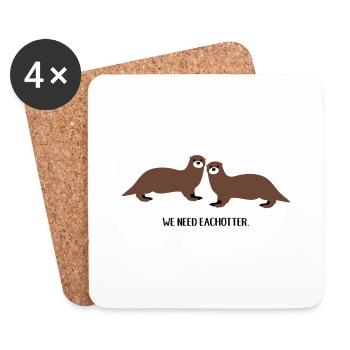 Nous avons besoin de chaque loutre - Dessous de verre (lot de 4) - blanc - Devant