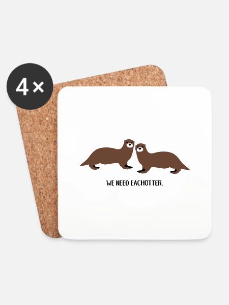 We need eachotter - Coasters (set of 4) - white