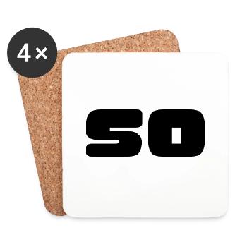 50. 50 YEARS. 50th ANNIVERSARY. BIRTHDAY 50 YEARS. - Coasters (set of 4) - white - Front