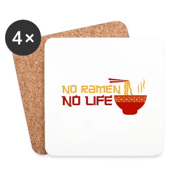 Ramen-Nudeln - Kein Ramen, kein Leben - Untersetzer (4er-Set) - Weiß - Vorne