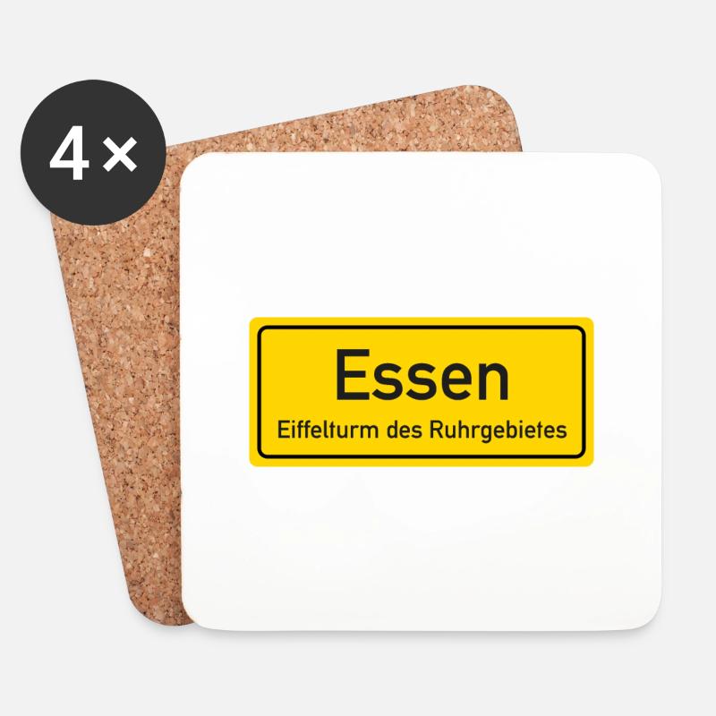 Essen Ortsname Deutschland - Untersetzer (4er-Set) - Weiß