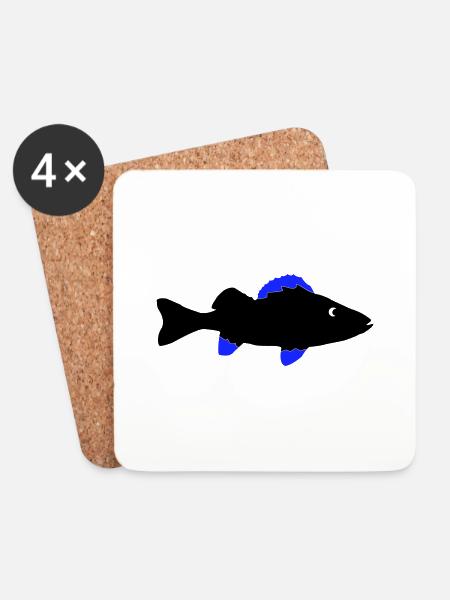 barsch fisch - Untersetzer (4er-Set) - Weiß
