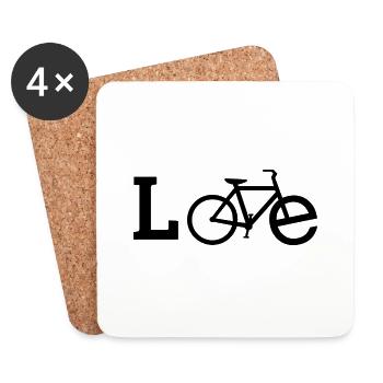 Liebes-Fahrrad - Untersetzer (4er-Set) - Weiß - Vorne