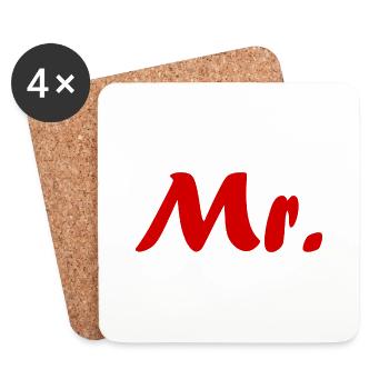 Mr - Dessous de verre (lot de 4) - blanc - Devant
