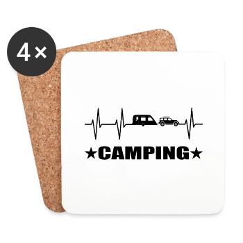 Camping - Untersetzer (4er-Set) - Weiß - Vorne