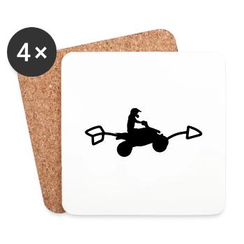 Quad Pfeil nach rechts - Untersetzer (4er-Set) - Weiß - Vorne