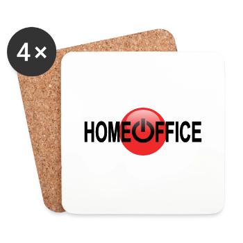 Home Office Vers.2- Arbeit Zuhause - Untersetzer (4er-Set) - Weiß - Vorne