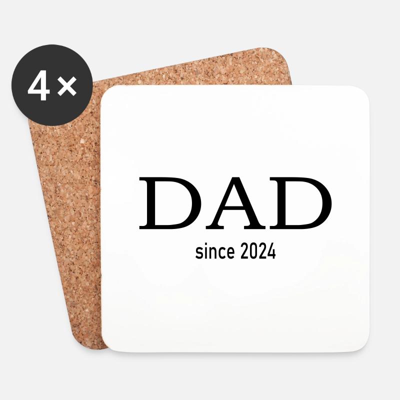dad since 2024 - Coasters (set of 4) - white