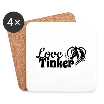 Tinker Love Herz Pferdekopf - Untersetzer (4er-Set) - Weiß - Vorne