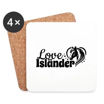 Isländer Love Herz Pferdekopf - Untersetzer (4er-Set) - Weiß - Vorne