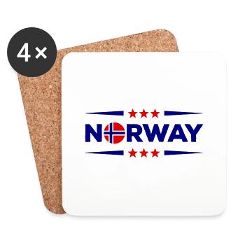 Norvège - Dessous de verre (lot de 4) - blanc - Devant