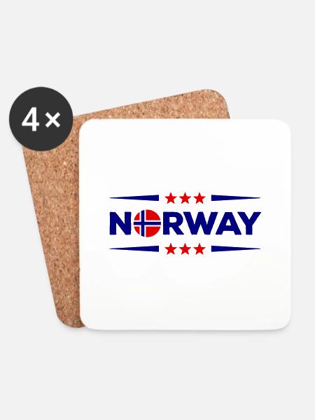 norway - Untersetzer (4er-Set) - Weiß