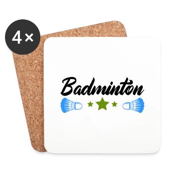 badminton - Coasters (set of 4) - white - Front