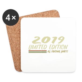 Geburtstagsgeschenk 2019 Geschenkidee 2019 - Untersetzer (4er-Set) - Weiß - Vorne