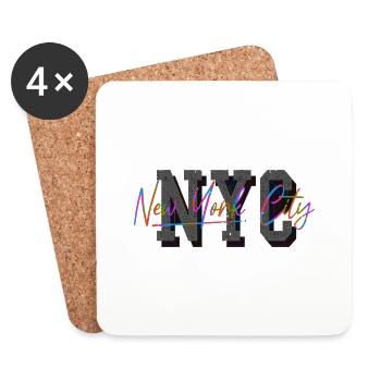 New York USA America Travel Tourist Patriot - Coasters (set of 4) - white - Front