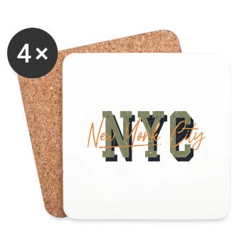 New York USA America Travel Tourist Patriot - Coasters (set of 4) - white - Front