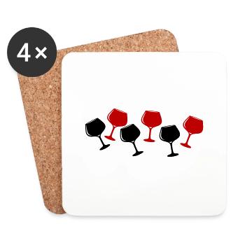 Red Wine Glass Wine Symbol - Coasters (set of 4) - white - Front