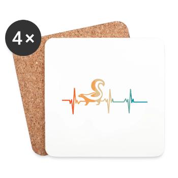 Heartbeat Skunk - Coasters (set of 4) - white - Front