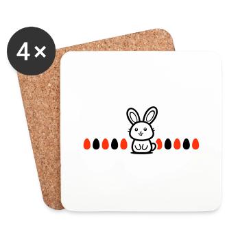 Hase Ostern - Untersetzer (4er-Set) - Weiß - Vorne