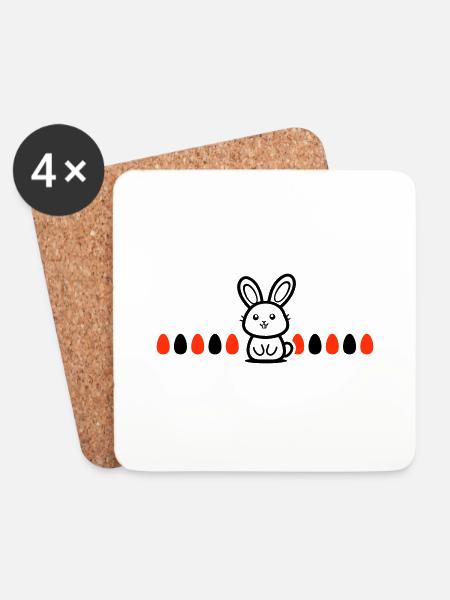 Hase Ostern - Untersetzer (4er-Set) - Weiß